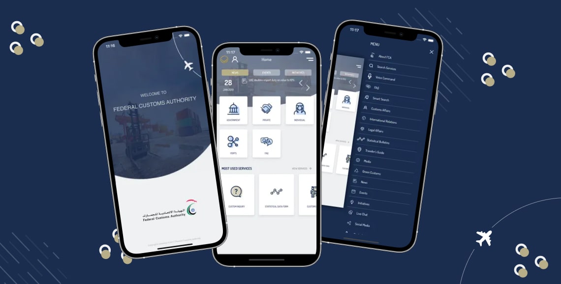 Federal Customs Authority app details on mobile